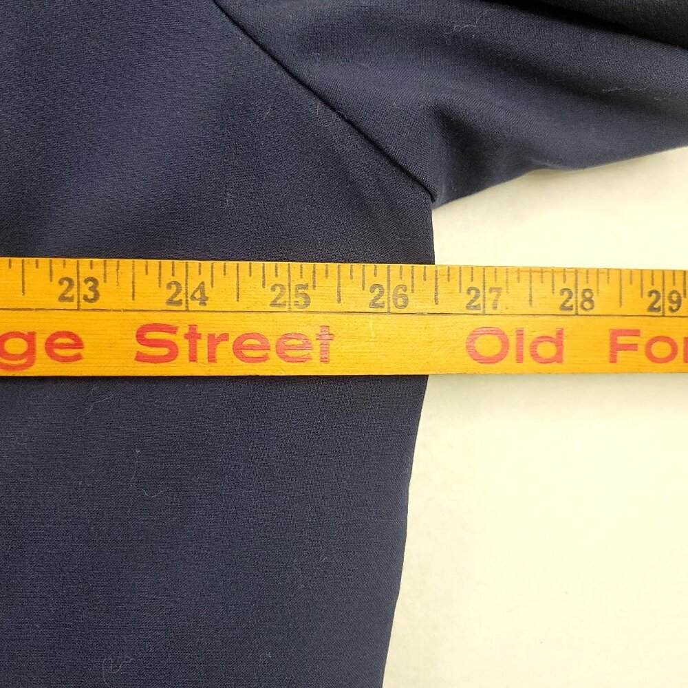 Tahari Arthur S. Levine Navy Short Sleeve Sheath Dress Gold Back Zipper 22W - Picture 10 of 11